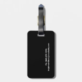 Rot genähtes Band-personalisiertes Girly Monogramm Gepäckanhänger (Rückseite vertikal)