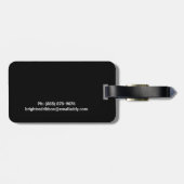 Rot genähtes Band-personalisiertes Girly Monogramm Gepäckanhänger (Rückseite horizontal)