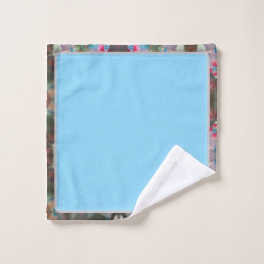 Rot gepunktete Blüte Badhandtuch Set (Waschlappen)