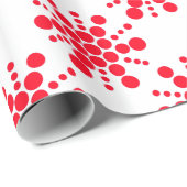 Rot gepunktete Sterne auf weiß Geschenkpapier (Rolleneckpunkt)