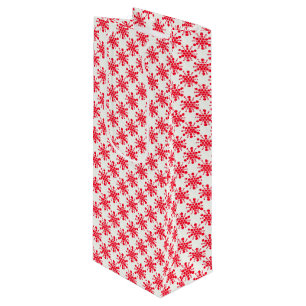 Rot gepunktete Sterne auf weiß Geschenktüte Für Weinflaschen