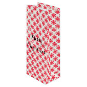 Rot gepunktete Sterne auf weiß Geschenktüte Für Weinflaschen (Vorderseite Schrägansicht)