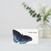 Rot-Gepunkteter lila Schmetterlings-realistische Visitenkarte (Stehend Vorderseite)