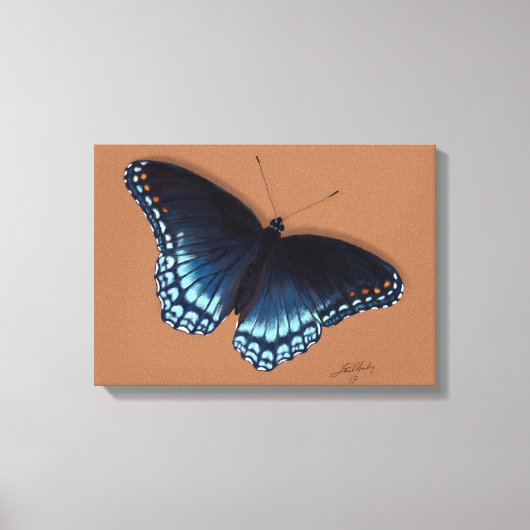 Rot-Gepunktetes Lila Schmetterlingsgemälde Leinwanddruck (Vorderseite)