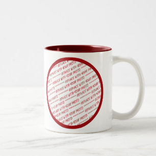Rot gerahmte Vorlage - Foto hinzufügen Zweifarbige Tasse