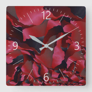 Rot geraubte Abstraktion Quadratische Wanduhr