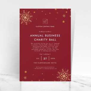 Rot   Geschäftliche Weihnachtsfeier Fundraising-Ve Einladung