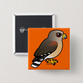 Rot-geschulterter Falke Button (Vorne & Hinten)