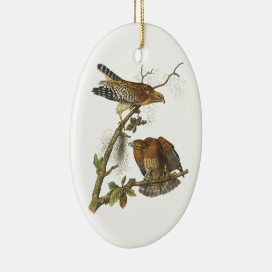 Rot-geschulterter Falke durch Audubon Keramikornament (Rechts)