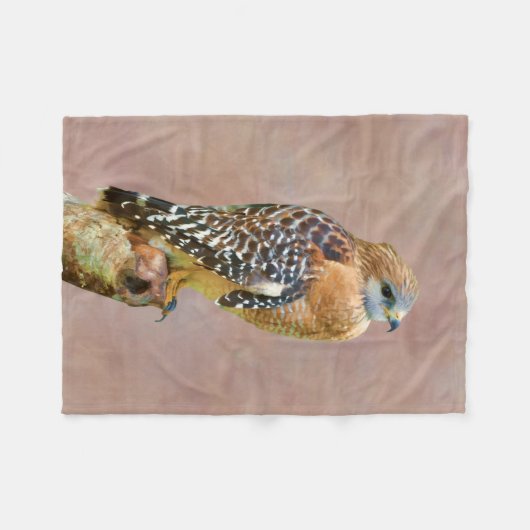 Rot-Geschulterter Falke Fleecedecke (Vorderseite (Horizontal))