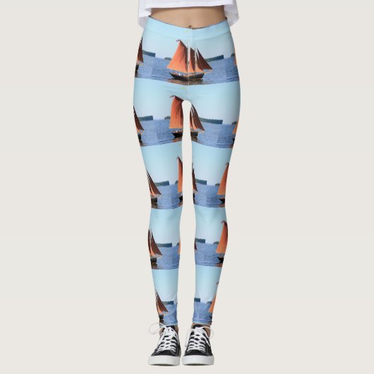 rot-gesegeltes Schoonerblau Leggings (Vorderseite)