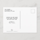 Rot gesegnete Jahr-Bericht-WeihnachtsFoto-Collage Ankündigungspostkarte (Rückseite)