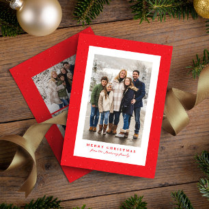 Rot gesprenkelter Rahmen einfaches Weihnachtsfoto Feiertagskarte