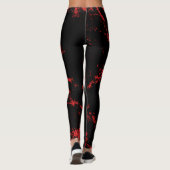 Rot gespritztes Schwarzes Leggings (Rückseite)