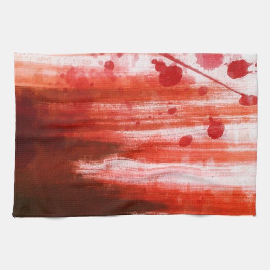 Rot gestains Halloween Geschirrtuch (Horizontal)