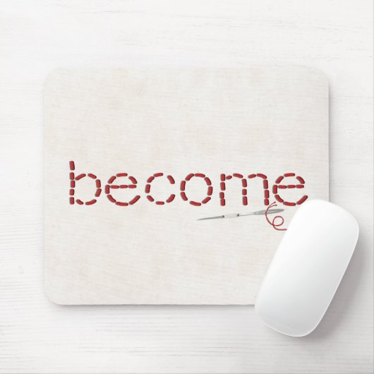 rot gesteppte BECOME-Textnachricht mit Nadel Mousepad (Mit Mouse)