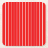 Rot gestreift rechteckiger pappuntersetzer (Vorderseite)