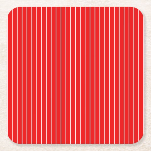 Rot gestreift rechteckiger pappuntersetzer (Vorderseite)