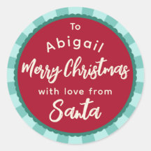 Rot gestreift Von Weihnachtsgeschenk-Aufkleber