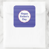 Rot gestreift, weiß und blau glücklicher Vatertag Quadratischer Aufkleber (Tasche)