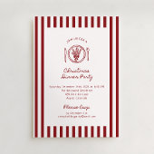 Rot, gestreifte Weihnachtsabendessen Party Einladu Einladung