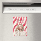 Rot gestreifter Blondinen-Lutscher Magnet (In Situ (Geschirrspüler))