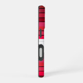 Rot gestreiftes Muster iPhone 5/5s Wallet Case 16 Hülle (Rechte Seite)
