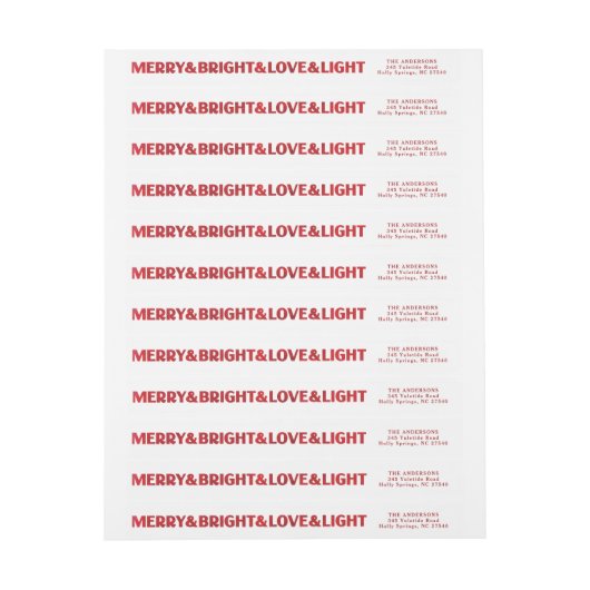 Rot gestrichen Merry & Bright Liebe & Light (Bogen)