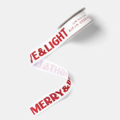Rot gestrichen Merry & Bright Liebe & Light Your N Ripsband (Rückseite)