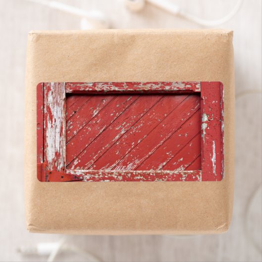 Rot gestrichene Holzstrohtür (Insitu)