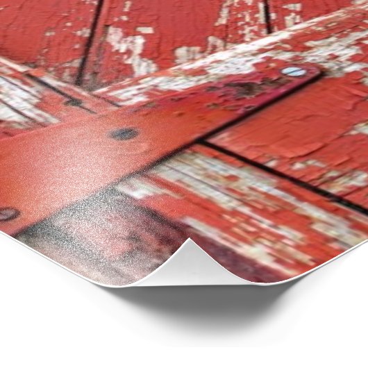 Rot gestrichene Holzstrohtür Fotodruck (Ecke)