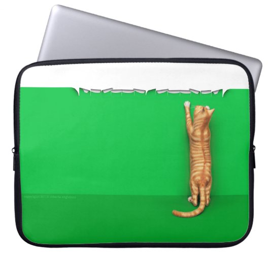 Rot getigerte Katze zerreißt Papiertasche für Lapt Laptopschutzhülle (Vorderseite)
