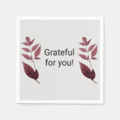 Rot getrocknete Herbstlaube Napkin Serviette (Vorderseite)