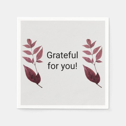 Rot getrocknete Herbstlaube Napkin Serviette (Vorderseite)