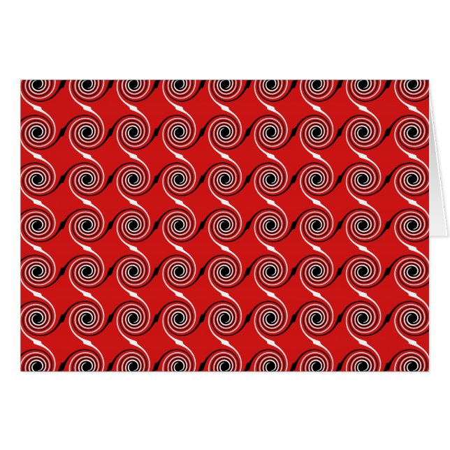 Rot, gewundenes Strudel-Schwarzweiss-Muster (Vorderseite (Horizontal))