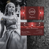 Rot gezackte Juwelen mit Logo aus dem Auge Visitenkarte