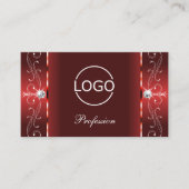 Rot gezackte Juwelen mit Logo aus dem Auge Visitenkarte (Vorderseite)