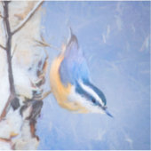 Rot gezapfte Nuthatch Malerei Original Vogelkunst Aufkleber (Vorderseite)