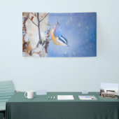 Rot gezapfte Nuthatch Malerei Original Vogelkunst Banner (Messeveranstaltung)