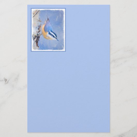 Rot gezapfte Nuthatch Malerei Original Vogelkunst Briefpapier (Vorderseite)