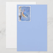 Rot gezapfte Nuthatch Malerei Original Vogelkunst Briefpapier (Vorne/Hinten)