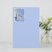 Rot gezapfte Nuthatch Malerei Original Vogelkunst Briefpapier (Stehend Vorderseite)