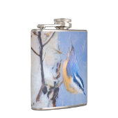 Rot gezapfte Nuthatch Malerei Original Vogelkunst Flachmann (Rechts)