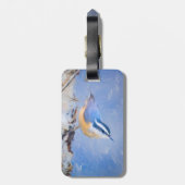 Rot gezapfte Nuthatch Malerei Original Vogelkunst Gepäckanhänger (Rückseite vertikal)