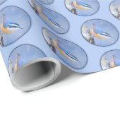 Rot gezapfte Nuthatch Malerei Original Vogelkunst Geschenkpapier (Rolleneckpunkt)