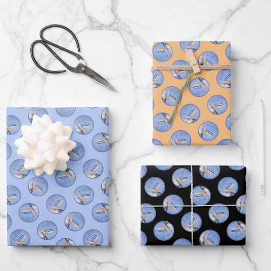 Rot gezapfte Nuthatch Malerei Original Vogelkunst Geschenkpapier Set (Vorderseite)