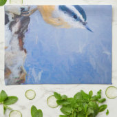 Rot gezapfte Nuthatch Malerei Original Vogelkunst Geschirrtuch (Gefaltet)