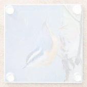 Rot gezapfte Nuthatch Malerei Original Vogelkunst Glasuntersetzer (Rückseite)
