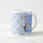 Rot gezapfte Nuthatch Malerei Original Vogelkunst Jumbo-Tasse (Vorderseite Rechts)