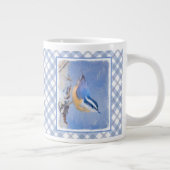 Rot gezapfte Nuthatch Malerei Original Vogelkunst Jumbo-Tasse (Rechts)